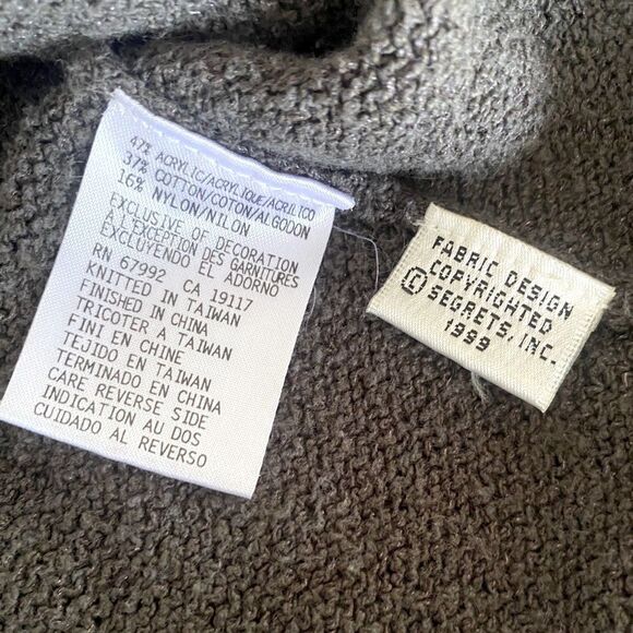 SIGRID OLSEN Vintage 90s Embroidered Floral Cardigan Sweater Medium Cottagecore - Picture 7 of 13